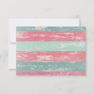 RSVP Pink and Green Rustic Wooden Fence Card