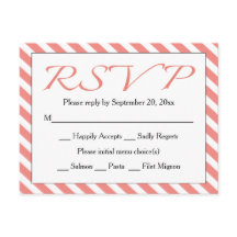 RSVP Pink & White Stripe Wedding / Party