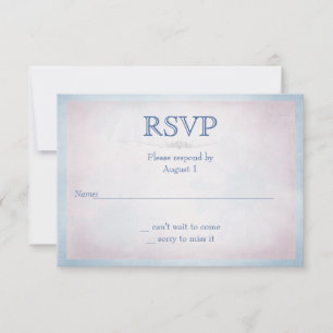 RSVP pink with blue border Card