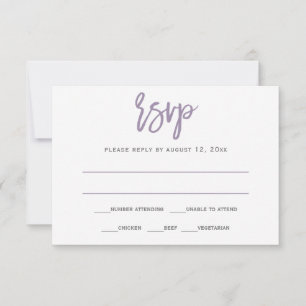 RSVP Postcard Brush Calligraphy (Lavender)