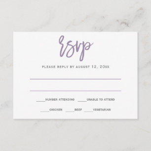 RSVP Postcard Brush Calligraphy (Lavender)