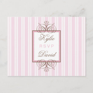RSVP POSTCARD :: paris stripe - pink
