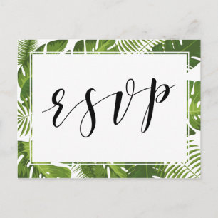 RSVP Postcard tropical elegant wedding
