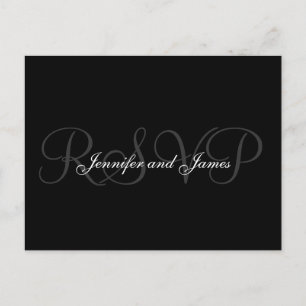 RSVP Postcard Wedding Monogram Names