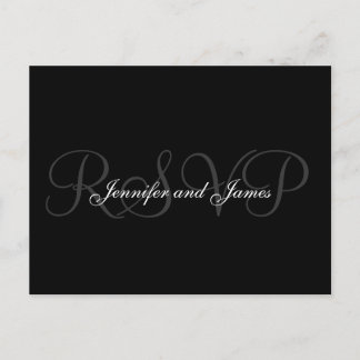RSVP Postcard Wedding Monogram Names