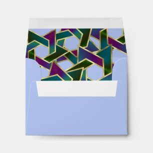 RSVP Purple Teal Green Star of David Envelope