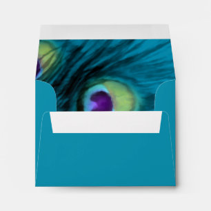 RSVP Purple Teal Peacock Envelopes