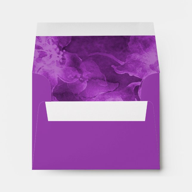 RSVP Purple Watercolor Flowers Envelopes (Back (Bottom))