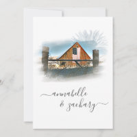*~* RSVP QR American Flag Old Barn AR19 Wedding