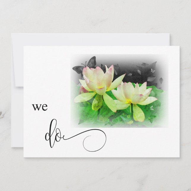 *~* RSVP QR LOTUS Lily WE DO Floral AR15 WEDDING Invitation (Front)