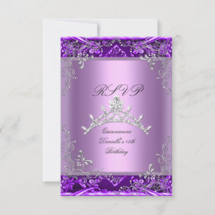 RSVP Quinceanera 15th Birthday Party Purple Lilac