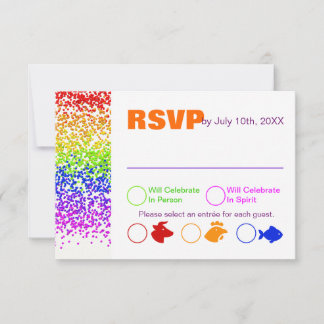 RSVP Rainbow Wedding Fun And Modern Invitation