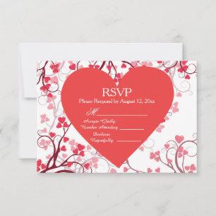 RSVP Red Hearts Card