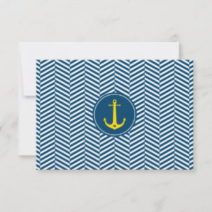 RSVP REPLY CARD monogram modern nautical anchor