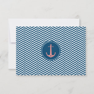 RSVP REPLY CARD monogram modern nautical anchor