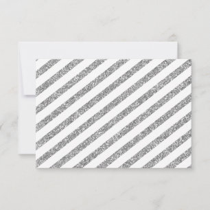 RSVP REPLY modern silver glitter simple stripe