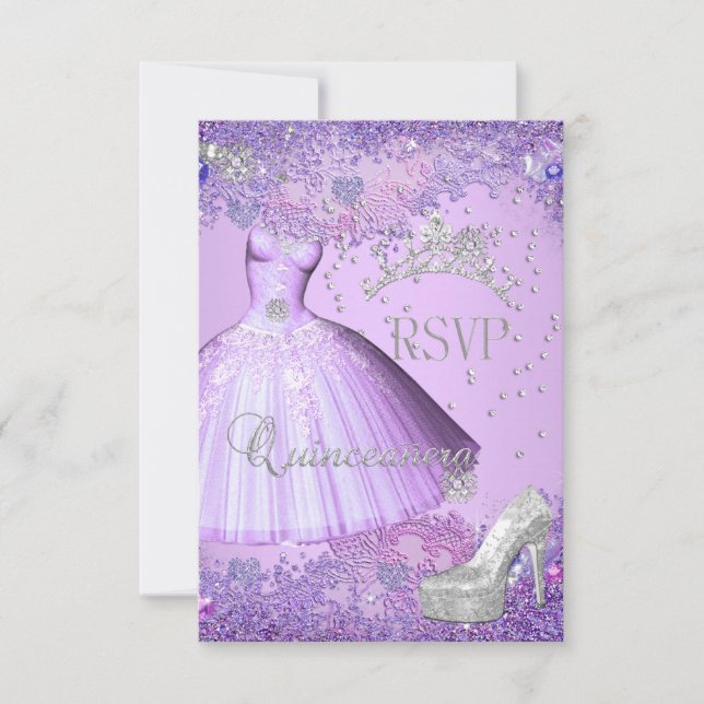 RSVP Reply Quinceanera Purple Tiara Dress Shoe (Front)