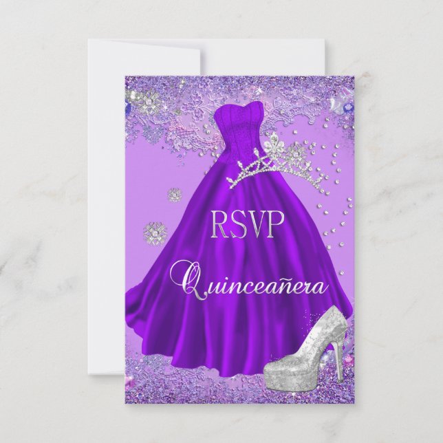 RSVP Reply Quinceanera Purple Tiara Dress Shoe (Front)