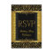 RSVP Reply Response Damask Black Gold On Gold