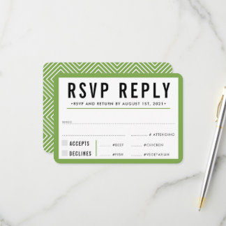 RSVP REPLY RESPONSE modern bold black green