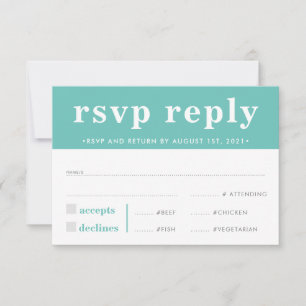 RSVP REPLY RESPONSE modern bold boy mint green