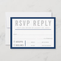 RSVP REPLY RESPONSE modern bold boy navy blue grey