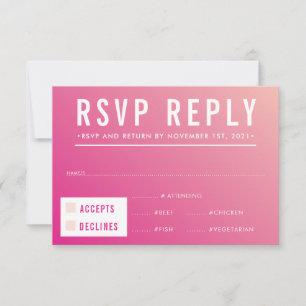 RSVP REPLY RESPONSE modern bright pink gradient