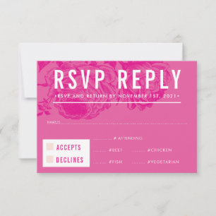 RSVP REPLY RESPONSE modern elegant floral pink