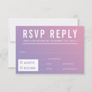 RSVP REPLY RESPONSE modern purple pink gradient