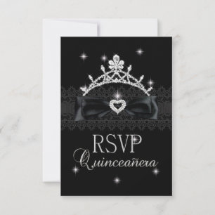 RSVP Reply Response Party Black Lace