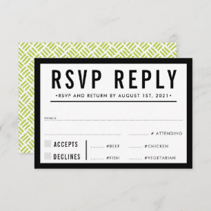 RSVP REPLY RESPONSE simple modern bold black lime