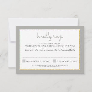 RSVP REPLY RESPONSE simple stripe pattern grey