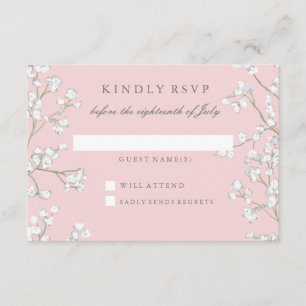 RSVP Response Baby's Breath Girl Baby Shower