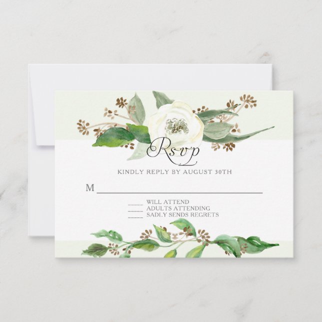RSVP Response BOHO Rustic Foliage Leaf Wild Rose (Front)
