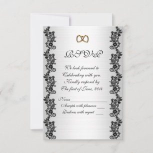 RSVP response card black and white