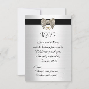 Rsvp response card black and white