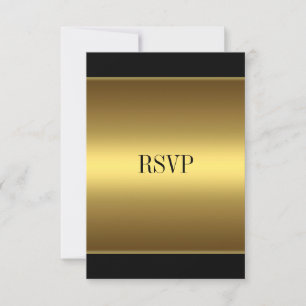 RSVP Response Card Black Gold All Events