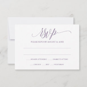 RSVP Response Card Luxe Calligraphy (Lavender)