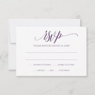 RSVP Response Card Luxe Calligraphy (Plum)