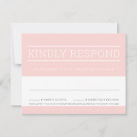 RSVP RESPONSE CARD modern type blush pink