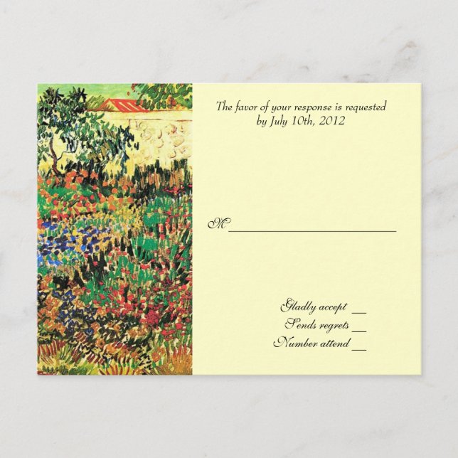 RSVP, response card, van Gogh Invitation Postcard (Front)