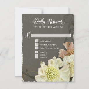 RSVP Response Cards Pretty Modern Flower Flourish