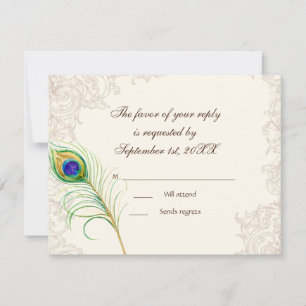 RSVP Response Cards - Vintage Peacock & Etchings