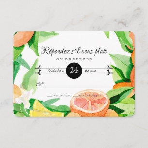 RSVP Response Citrus Orange Kumquat Lemon Leaves