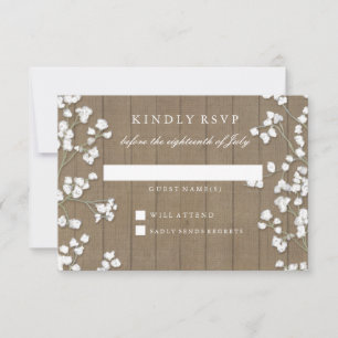 RSVP Response Country Baby's Breath Floral Wreath
