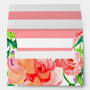 RSVP Response Modern Floral Watercolor Roses Art Envelopes