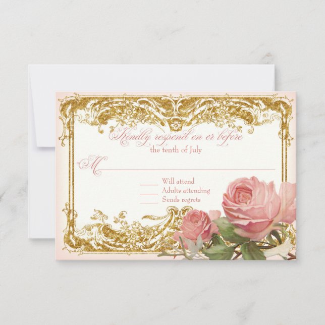 RSVP Response Parisian Vintage Rose Manor House (Front)