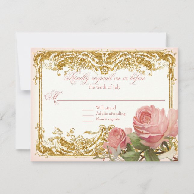 RSVP Response Parisian Vintage Rose Manor House (Front)
