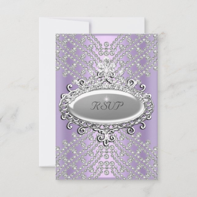 RSVP Response Party Lilac Purple White Diamond (Front)