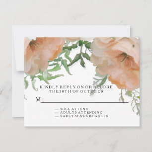 RSVP Response Pastel Petals English Floral Wedding